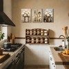 Doqueodas 3 pcs Vintage Floral Kitchen Canvas Framed Wall Art