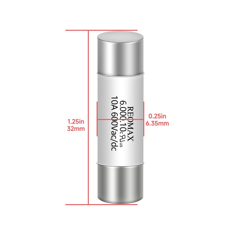 Cutetool (5PCS) HV610 10A 600V AC/DC Ceramic Fuse 6.35x32mm for