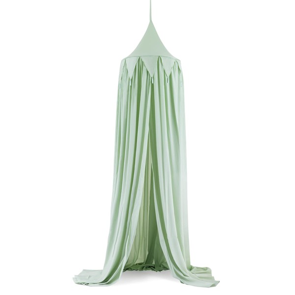 Navaris Bed Canopy for Children - Bed Canopy for Girls and Boys - Ceiling Canopy for Kids Bedroom, Baby Cot, Nursery, Reading Corner - Mint Green