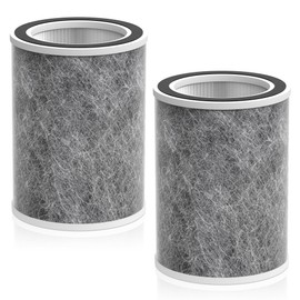 HP202 Air Purifier MAX Filter Replacement For Shark Air Purifier Max HP200 Series Models HP201, HP232, HP302, HC502, 3-in-1 Filtration H13 Grade True HEPA Filter Activated Carbon Filter, 2 PACK