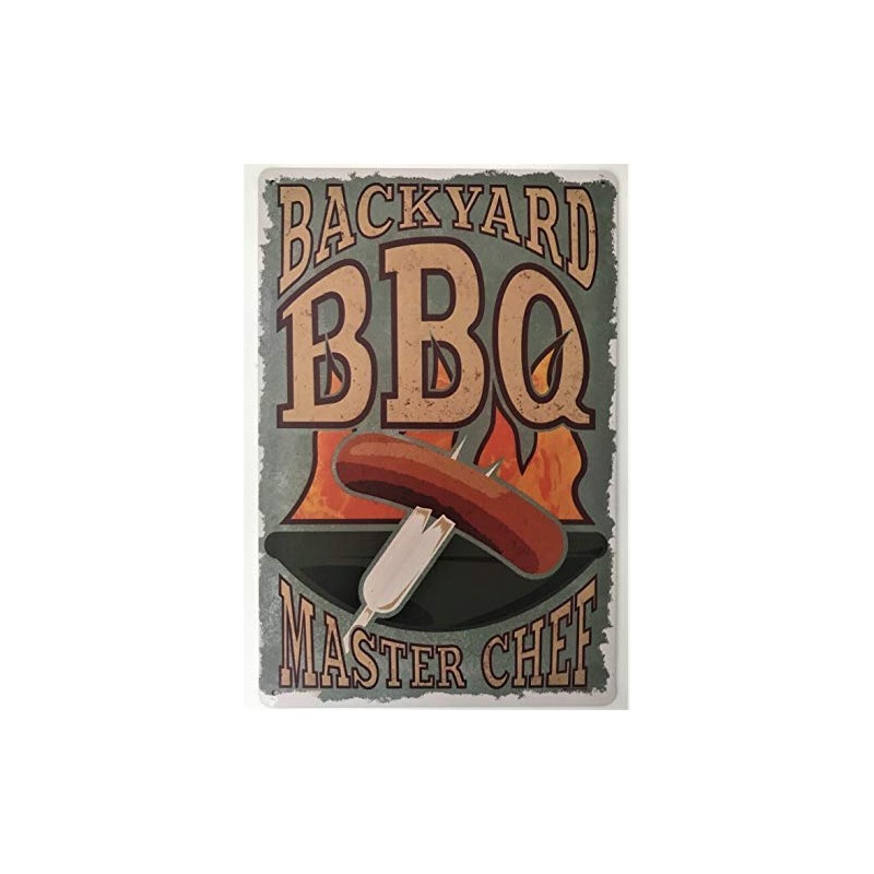 UK Seller RETRO METAL WALL SIGN BBQ TIN VINTAGE KITCHEN