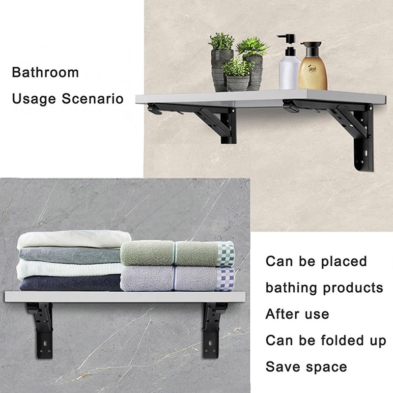 12 Inch Folding Shelf Hinges,90 Degree Shelf Bracket Hinge,Fold Down