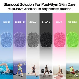 COLGEIFY, Shower Bath Brush, Large Size of Soft Bristles for Men & Women After Gym, Exfoliating and Deep Clean, Back Suction Cup Easy to Store and Dry (Gray)