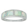 Beaux Bijoux Sterling Silver Created White Opal Band Ring (Size