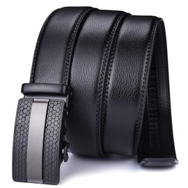 Wetoper Slide Ratchet Belt for Men Dress Pant Shirt Oxfords, Use More Convenient with Automatic Buckle (Up to 39" waist adjustable, Black 2)