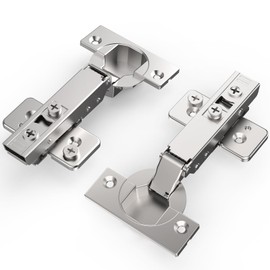 Chibery 20 Pack Frameless Full Overlay Soft Close Concealed Hinges, Satin Nickel, Self Closing, 105° Open Angle 3D Adjustment, Stop 85 ＆ 105 Degrees, Clip On, Stainless Steel for Cabinet Door