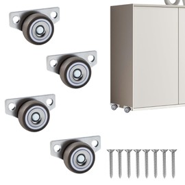 Maxqzin 4PCS Castor Wheels, 1.25 Inch Furniture Wheels Non Swivel Heavy Duty Castor Wheels Rigid Silent Castor Wheels for Furniture Rolling Cabinet Sliding Door Drawers
