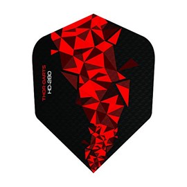 THOR-DARTS 150 Micron Ultra Strong Darts Flights HD-280 F2 Black/Red Extra Long Lasting (Extra Strong Red 150 mic, Comparable to Rhino+ or Pentathlon HD150) (60)