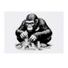 'Gorilla Building Sand Castles' Temporary Tattoo - Water Resistant, Skin-Safe,