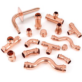 (WDAISY 10 Pack) 3/4" Copper Press Coupling with Stop – ProPress Fitting, 7/8" OD, Heavy-Duty Copper Coupler for Type M/L/K Pipes, Water Supply, HVAC, Compatible with Hydraulic Press Tools