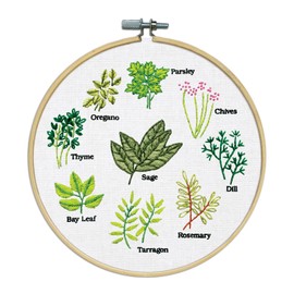 Design Works Crafts Inc. Herbs Stamped for Embroidery Kit w/Hoop