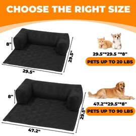 ROYALAY Chew Proof Dog Bed, Indestructible Dog Bed for Couch, Durable Bite Proof Dog Bed for Small Large Dogs, Tear Proof Dog Bed with Non-Slip Bottom for Beds, Couches, Car Seats(S)