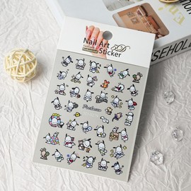 [Overseas] Tanning Kitty Sticker Big Name 5D Embossed Nail Art Sticker Cartoon Cute Pacha Dog Jade Laurel Coolumi 276 Exquisite Cardboard/Paper Card Plus Bag 30ea