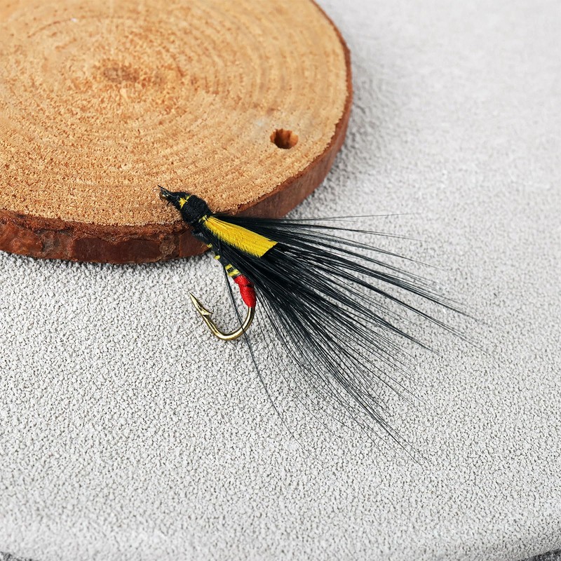 EMSea 4x Black Cormorant Wet Trout Flies Fish 10 Hooks