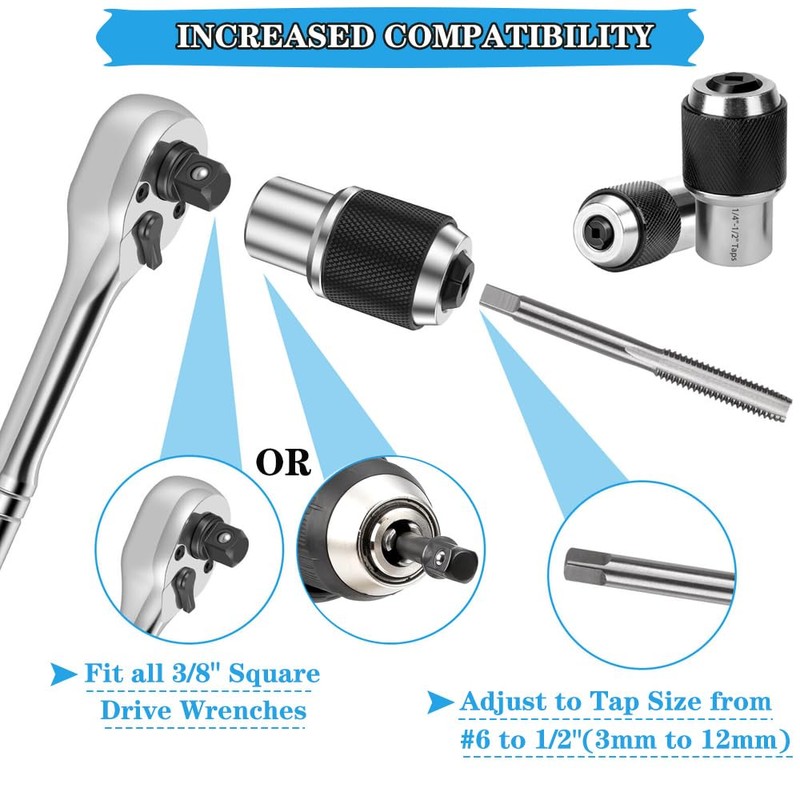 Saipor 2pcs Tap Socket Set, 3/8" Drive Tap Extractor Tool