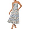 Women's 2025 Summer Floral Boho Dress Square Neck Flowy Swing