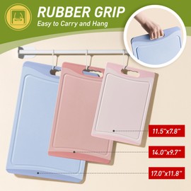 3 Pack Plastic Cutting Board Set Non Slip Edge Over Sink Tablas Para Picar Cocina Tabua Madeira Corte Carne Bambu Alimentos Cortar Madera Juego Regalos Cumpleaños Navidad Mujer Mama Abuela Hombre Papa