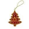 Christmas Tree with Square & Compass Fabric Masonic Ornament [Red]