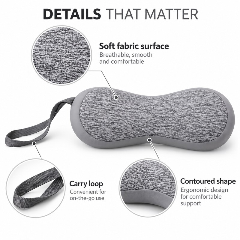 Portable U-Shaped Travel Neck Pillow for Adults – Soft Lightweight