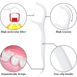 CKKAPTURE 200PCS Dental Floss Sticks - Disposable Toothpicks for Teeth Cleaning, Teeth Sticks, Tooth Picks, Floss Picks (200 Picks)