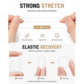 Runzefeng 1000 PCS Clear Elastic Hair Bands, Mini Hair Bands for Braids