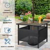 LZRS Adirondack Square Outdoor Side Table with Umbrella Hole, Pool