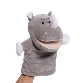 Proumhang Hand Puppets for Kids,Soft Plush Zoo Animal Puppet for Children Toddlers Boys Girls,25cm Rhinoceros