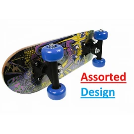 Kids Mini Complete Skateboard for Beginners | 9 Ply Maple Deck | Double Kick Board | for Boys and Girls | Tricks and Skateparks | Balance Development