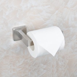 NearMoon Bathroom Square Toilet Paper Holder, Premium SUS304 Stainless Steel Rustproof Wall Mounted Toilet Roll Holder for Bathroom, Kitchen, Washroom (Brushed Nickel)