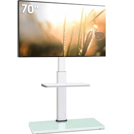 AOKCOS Floor TV Stand for 32-70" TVs, 60 Degree Swivel Floor Standing TV Stand with Tilting, 8 Level Height Adjustable Tall TV Stand for Living Room/Bedroom, Holds up to 88 lbs, MAX VESA 400x400mm