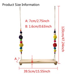 Vehomy Chicken Swing and Perch - Handmade Wood Stand Coop Toy for Hens - Accessories Ladder for Poultry Run - Large Bird Parrot Hen Macaw Rooster Chick Toy