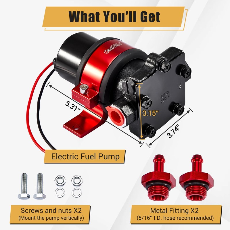 CarBole 110 GPH Electric Performance Fuel Pump DC 12V with