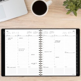 AT-A-GLANCE Planner 2025-2026 Academic, Weekly & Monthly, Half-Hourly Appointment Book, 8-1/4" x 11", Large, Monthly Tabs, Flexible Cover, Contempo, Charcoal (70957X45)
