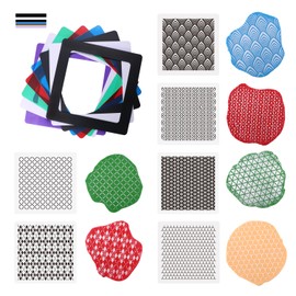 Clay Rolling Frame Set, 8 Thickness Fondant Roller Depth Guide, Rolling Pin Gauge Tools, with 6 Stencils DIY Art Craft Embossing Texture Templates Pattern Stamps Cutter (Large Frame+ Stencils)