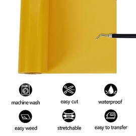 Iron-On Golden Vinyl Rolls - 12" x 8ft Glossy HTV Vinyl for T-Shirts
