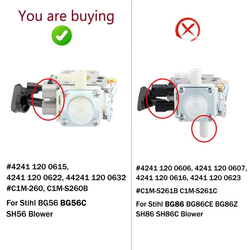 BG56C Carburetor for STIHL Leaf Blower BG56 SH56 Replace# 4241-120-0632