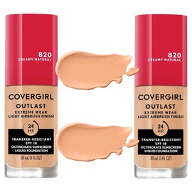 COVERGIRL Outlast Extreme Wear 3 In 1 Foundation 820 CREAMY NATURAL, 2PACK!