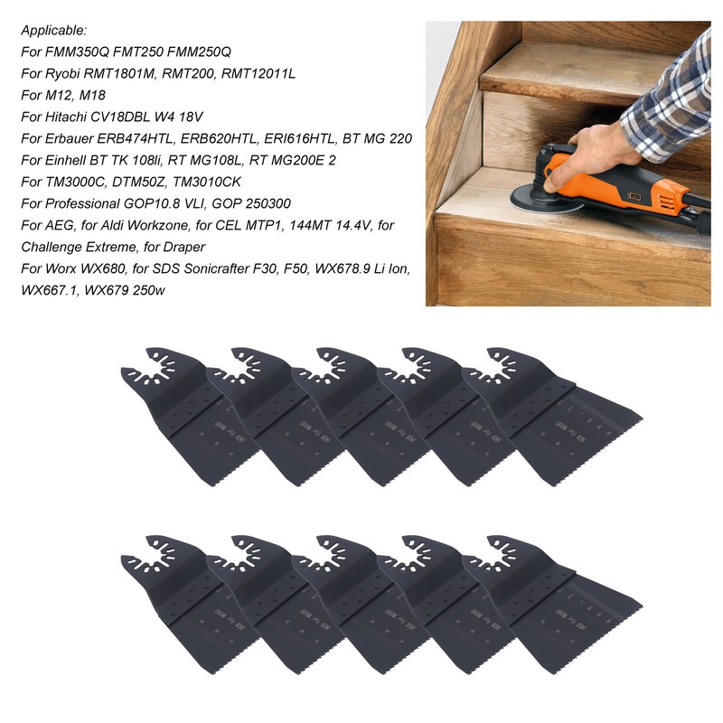 10Pcs Oscillating Tool Blades Universal Saw 65mm Fine Teeth High