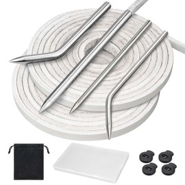 Mellbree Softball & Baseball Glove Repair Lace Kit, Leather Mitt Lace Kit with 2 Durable Laces and 4 Lacing Needle, White with Needle Box