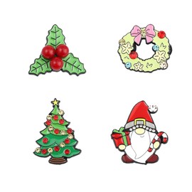 Set Christmas Xmas Rhinestone Brooch New Year Tree Star Pin Badge Brooch With Box Memorabilia Gift Decorations