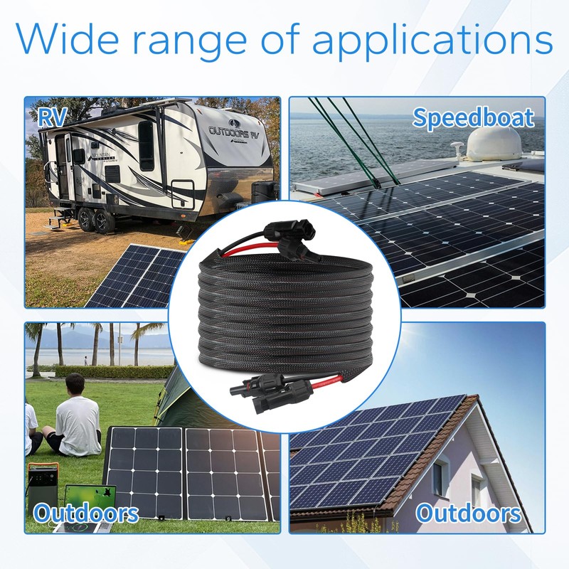 50FT Solar Wire for RV, Photovoltaic Systems 10AWG Solar Panel