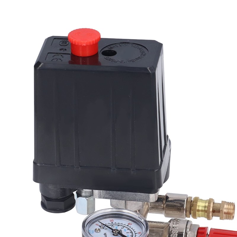 90-120PSI Adjustable Air Compressor Pressure Valve Kit with Switch, Regulator