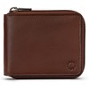Yoshi Mens RFID Blocking Full Zip Around Leather Coin Pocket