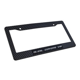 5.0 Coyote V8 Emblem Carbon Fiber Style License Frame Made for Mustang GT and F150 2011-2023