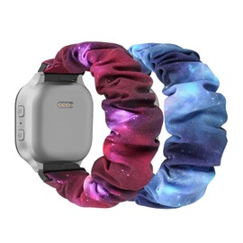 FTYQUEE 2 Pack Elastic Scrunchie Strap Compatible with Gizmo Watch 3 2 1, Gabb Watch 3 2 1, SyncUP Kids Watch, 20mm, Quick Release, Replacement Wristband for Kids Boys Girls