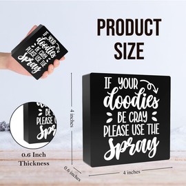 Funny Bathroom Signs Decor, If Your Doodies Be Cray Please Use the Spray Sign, Humor Gift for Friend‘s Women Men Cowork， Bathroom Accessories for Toilet Wall Shelf & Counter