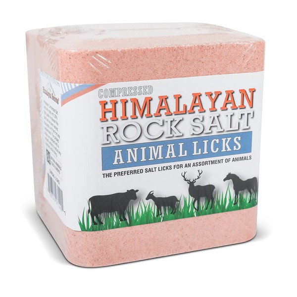 Himalayan Secrets® 5.5LB (2.5KG) Compressed Pink Himalayan Salt Lick | for Livestock and Wildlife Animals | 100% Pure & Natural Feed Salt Block | Natural Minerals and Trace Elements