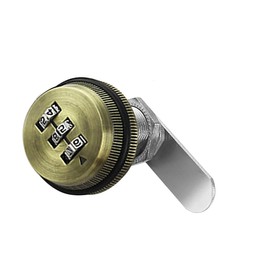 TOP-VIGOR 3 Digit Code Combination Cam Lock, 20mm Password Coded Locks Zinc Alloy Coded Convenient Security Number Lock for Locker Wardrobe Door Filing Cabinet Mailbox Drawer Cupboard, Bronze