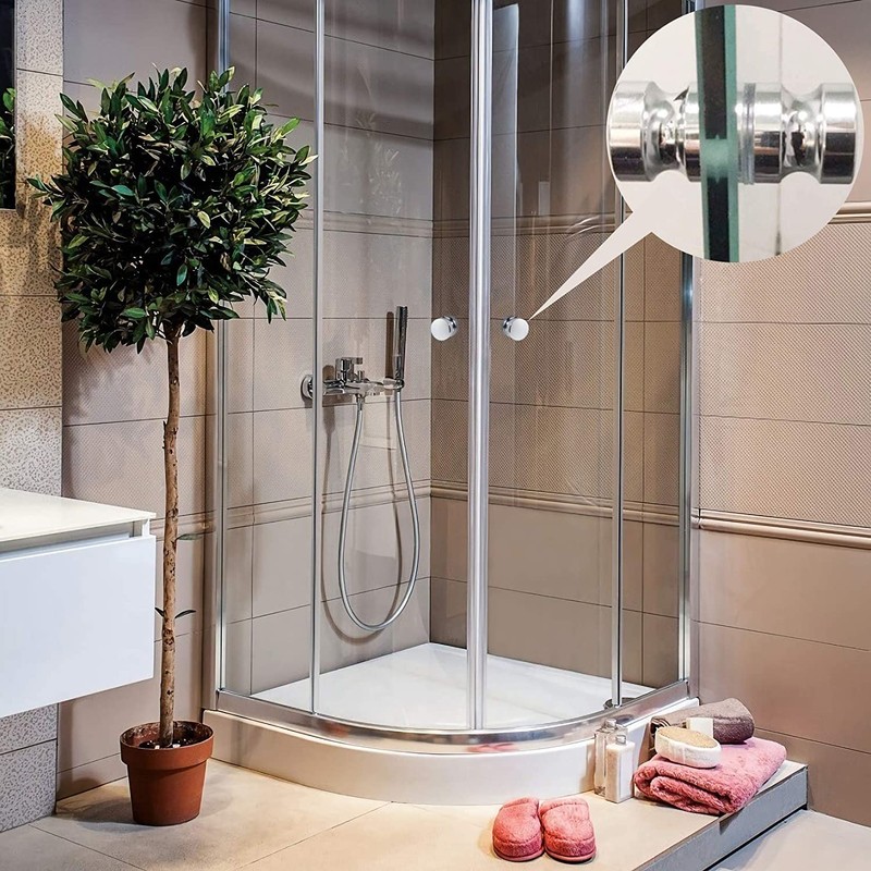 Bathroom Shower Door Handle, Aluminium Alloy Single Glass Door Knob,