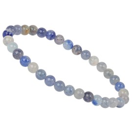 Eledoro PowerBead Flex Bracelet, Made of Gemstone Beads, 6 mm, Blue